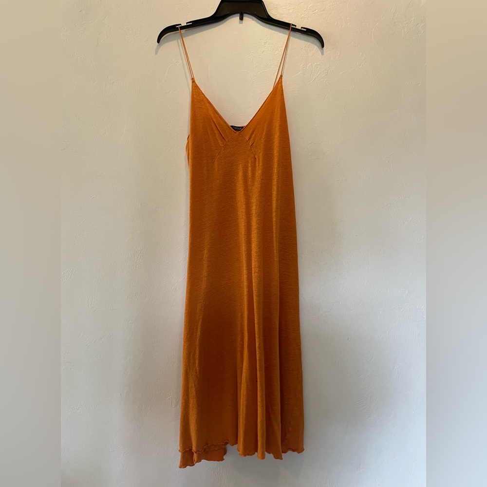 Zara Orange Midi Coverup Dress